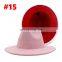 over 40styles Polyester Cotton Black Red Wide Brim Fedora Hat for Festival Fake Wool Felt Fedora Hat For Men 2 tone hat