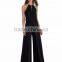 Fashion Sleeveless Women Jumpsuit Blouson Top with Attached Wide Leg Split Pant