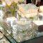 Beveled edge mirror tiles for wedding centerpiece mirror candle plate