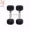 High quality and multi-purpose  rubber hex dumbbell