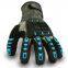 Anti Vibration HPPE TPR Rubber Nitrile Sandy Coated Anti-impact Work Gloves