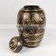Classic Engraved Design Adult Cremation Urn, Brass Funeral Urn