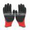 Slip Resistant Latex Coated Fishing Gloves Red Polyester Knitted Fiber Textured Rubber Dipped Gardening Safety Work Gloves
