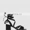 Ladies high heel ankle strap lace up sandals shoes women multi straps shoe