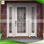 modern double front doors white solid wood external oak home entry door with two sidelights and art glass