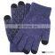 Custom Logo Winter Knit Mittens Gloves Touchscreen Warm Thermal Soft Elastic Gloves for Women Men