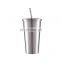 2021 Popular 500ml Stainless Steel tumbler with straw