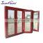 Traditional Style Red Wooden Gray Aluminium Folding Door