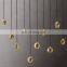 Custom Eclatant Modern Brass k9 Crystal Glass  LED linear Chandelier For Living Room Restaurant Hotel Home Office Decor