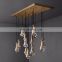 Modern Minimalist Creative Line RAIN Rectangular Glass Chandelier Ceiling Living Room Bedroom Dining Decorative Chandelier