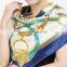 High quality women digital printed Silk satin square Scarf