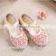 Cute Princess Wholesale Girls Shoes Sweet Girl Flower High Heel Flower Shoes