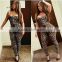 F20456A High quality jumpsuits for women sexy lepopard print strapless fancy suits plus size women clothing for fat ladies                        
                                                                                Supplier's Choice