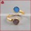 18k yellow gold-plated base metal open ring with druzy tone stone                        
                                                Quality Choice