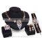 Hot sale African wedding 18k gold plated red crystal flower shape bridal jewelry sets