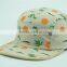 Hemp fabric custom design 5 panel cap with printing