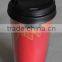 Customed Double wall starbucks plastic mug/Portable double wall plastic cup with inserting paper best for promotional gift