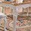 Luxury solid wood frame white marble top dining table