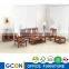 teak color solid wood office sofa group with solid wood end table