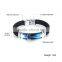 Novelty Products Chinese Blue Plating Cross Black Silicone Bracelet With Logo Quality Choice