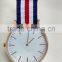 Customized Your Logo Men Women Real Leather Nylon Whatchband Luxury Rose Gold Clock