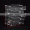 Customizable 5-drawer clear compartment acrylic box and plexiglass storage case