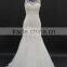 2016 sexy low back elegant mermaid new lace design with beading tulle neckline wedding dress