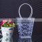 PP plastic flower carry bags with hanging for flower easy to carry on hand bag