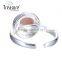 japanese jewelry designers silver copper adjustable finger rings jewelry with pink stone for women