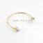 2015 Newest Metal Natural White Stone Adjustable Open Bangle