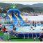 commercial grade rectangular metal frame swimming pool with inflatable water slides, inflatable deep swimming pool