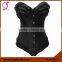 400901 Woman Black Lace Satin Plus Size Corset Tops To Wear Out