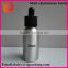 wholesale 30ml 60ml aluminium material empty essential oil bottle with dropper