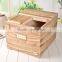 Kitchen furniture Eco-friendly wood box for rice with 2 sections