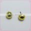 Simple Style Gold/Silver Plated Round Ball Bead Copper Stud Earrings 3 Paris per Set