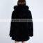 Rabbit hair coat hoodie fur coat KZ150009