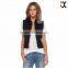 2015 front flap pockets black ladies jean vests JXH414