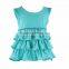 Wholesale high quality with cheap prices boutique cotton knit solid blank ruffle sleeveless fashion kid girl mini skirt