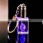 color LED Light Crystal Keychain for Decoration or Holiday Gifts 2015.3D laser crystal keychain