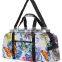 China fancy new style cheap duffle bag luggage flower printing folding travel bags