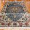 5x8ft bright blue carpet natural silk woven chinese rugs