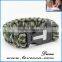 Outdoor Survival Gear Escape Paracord Bracelet With Flint / Whistle / Compass / Scraper