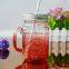 Gradient color mason jar with lid and straw