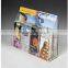 2-Tiered Acrylic Literature Holder for Tabletop or Wall, 8 Adjustable Pockets