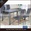 Tempered glass single leg dining table and chairs set