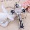 2016 new design wholesale key chain 3-colors big St. Benedict metal crucifix key chain cross key holder