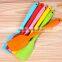 Mini style 2016 new Commercial Grade Kitchen colorful and wood handle Utensils SILICONE Cooking Shovel Set NY82