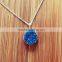 S925 Sterling Silver Genuine Natural Gemstone Druzy Necklace Precious Necklace