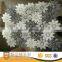 Pure White Marble Mosaic Flower Mix Grey Mosaic Tile