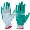 cheap wholesale price Latex coated cotton glove 10 gauge one thread flat finished coating latex examination gloves